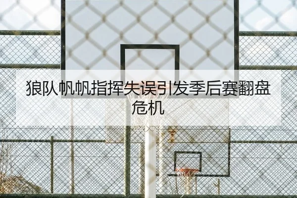狼队帆帆指挥失误引发季后赛翻盘危机